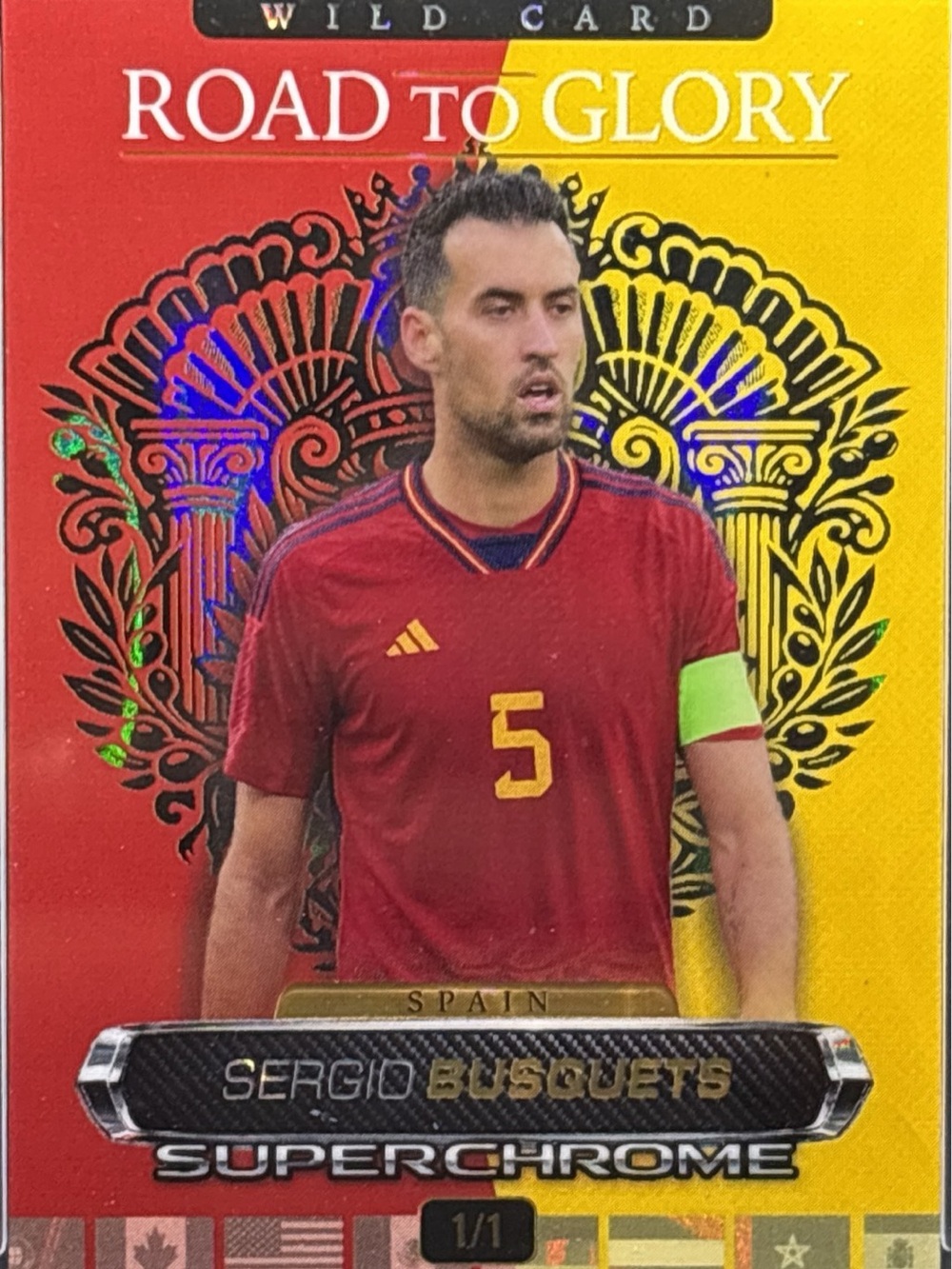 Wild Card Road to Glory Sergio Busquets SuperChrome Soccer Trading Card - 1/1
